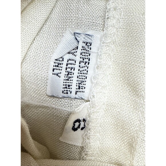 Vtg Calvin Klein Pleated Skirt High Waist S Cream Check Linen A-Line Hong Kong 6 - Picture 5 of 8